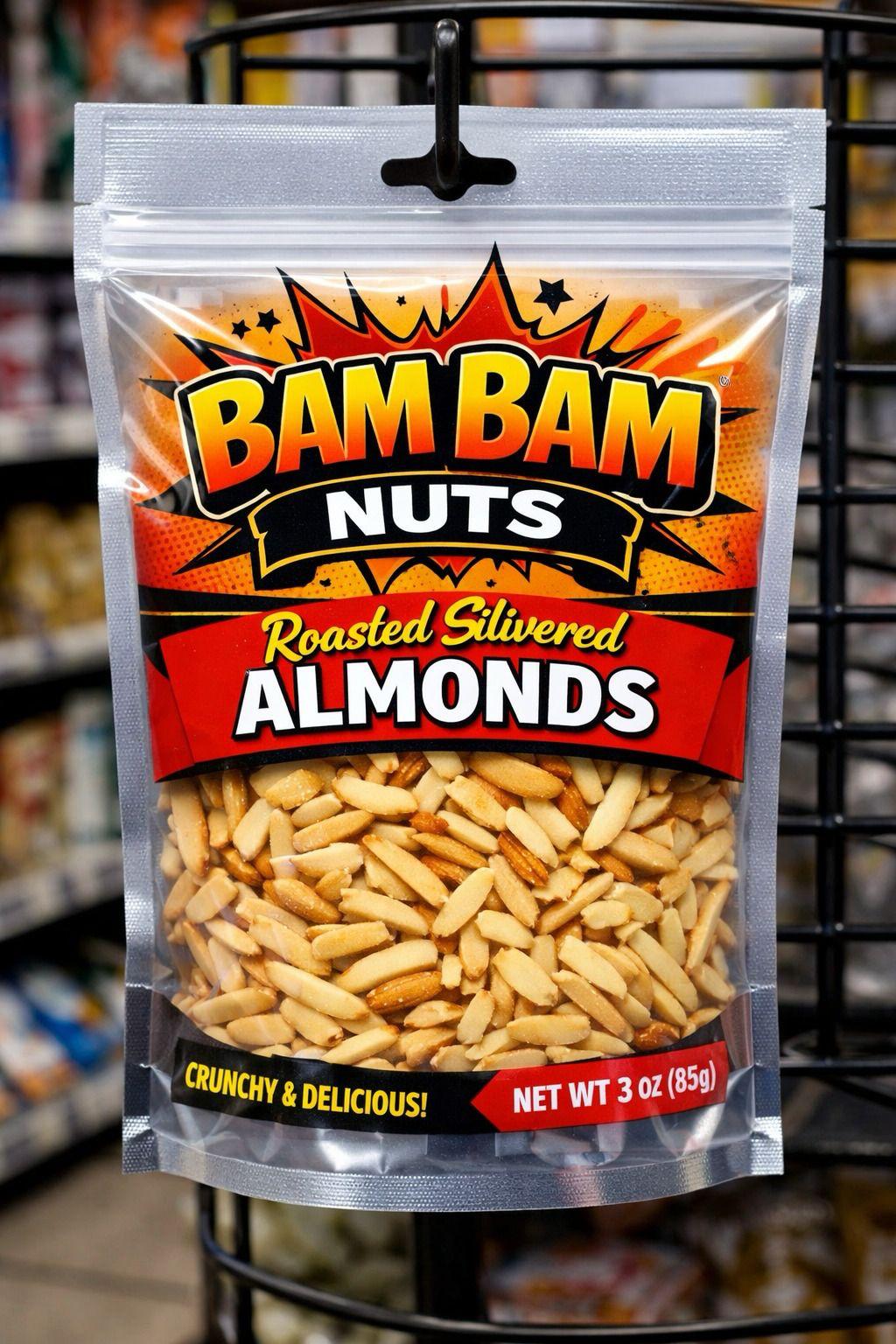 Bam Bam Nuts Roasted & Salted Slivered Almonds (3oz.)