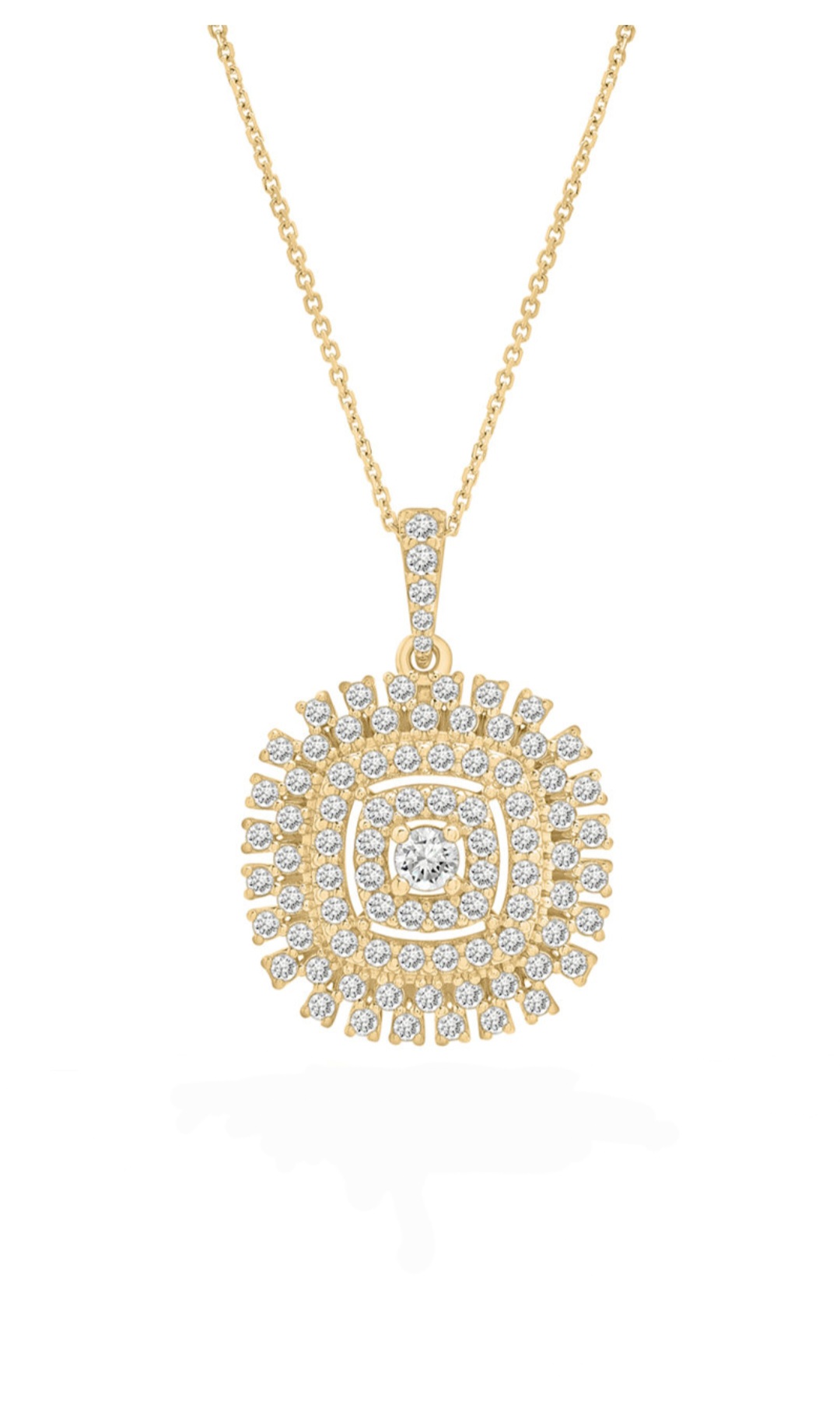 Diamond Sunburst Pendant Necklace