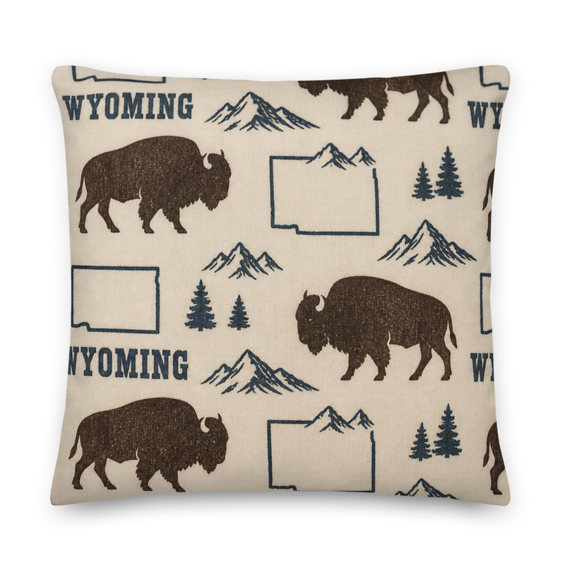 Wyoming themed pillow