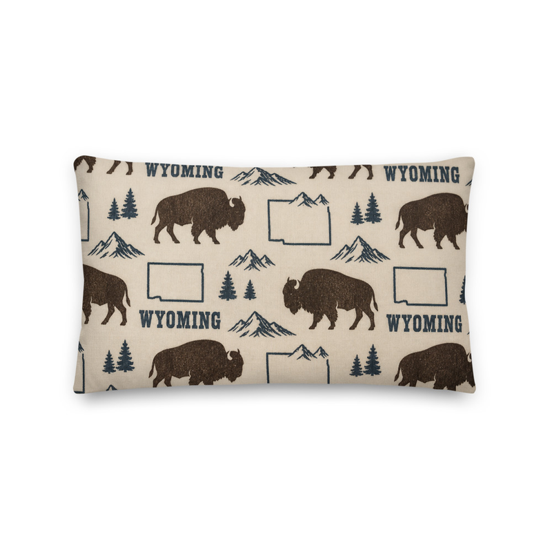 Wyoming themed pillow