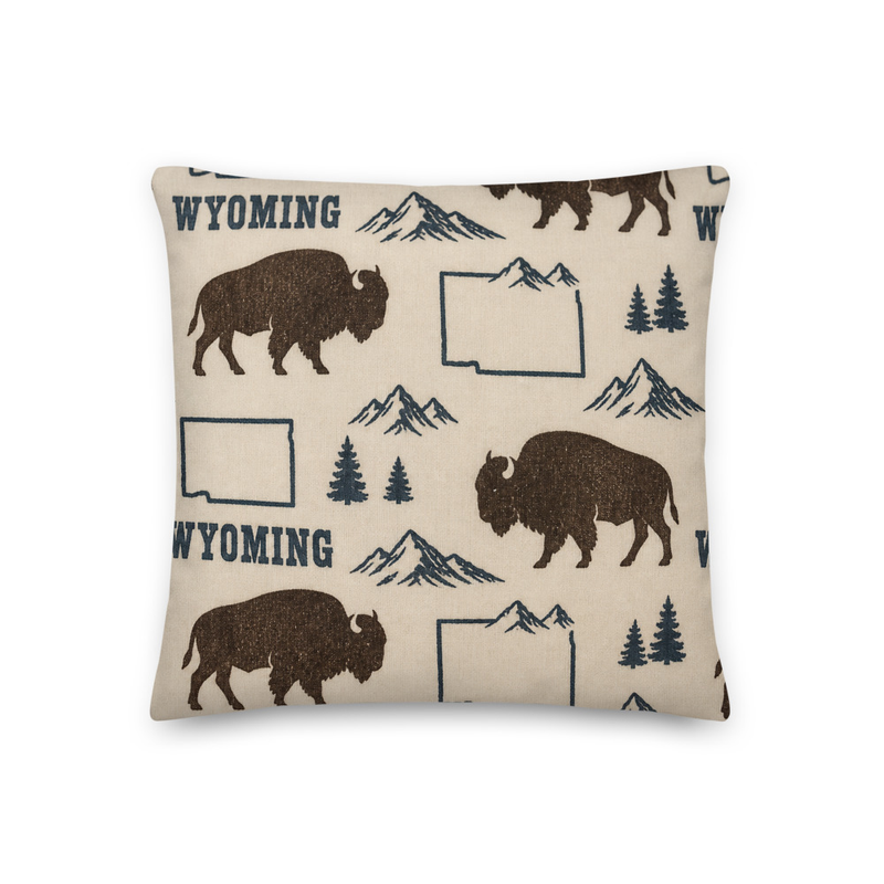 Wyoming themed pillow