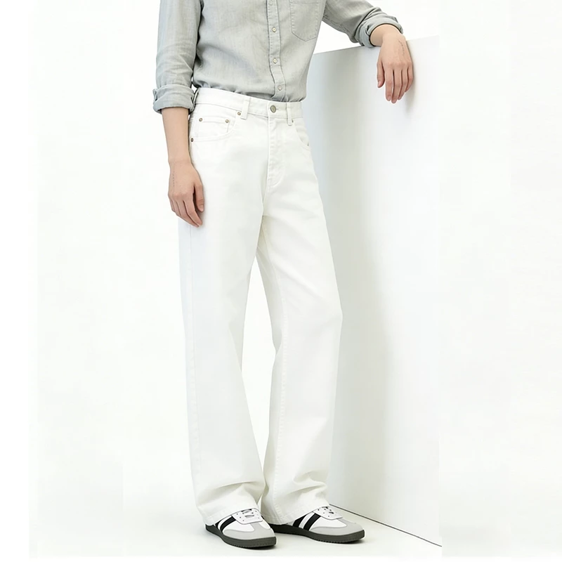 Men's White Straight-Leg Jeans