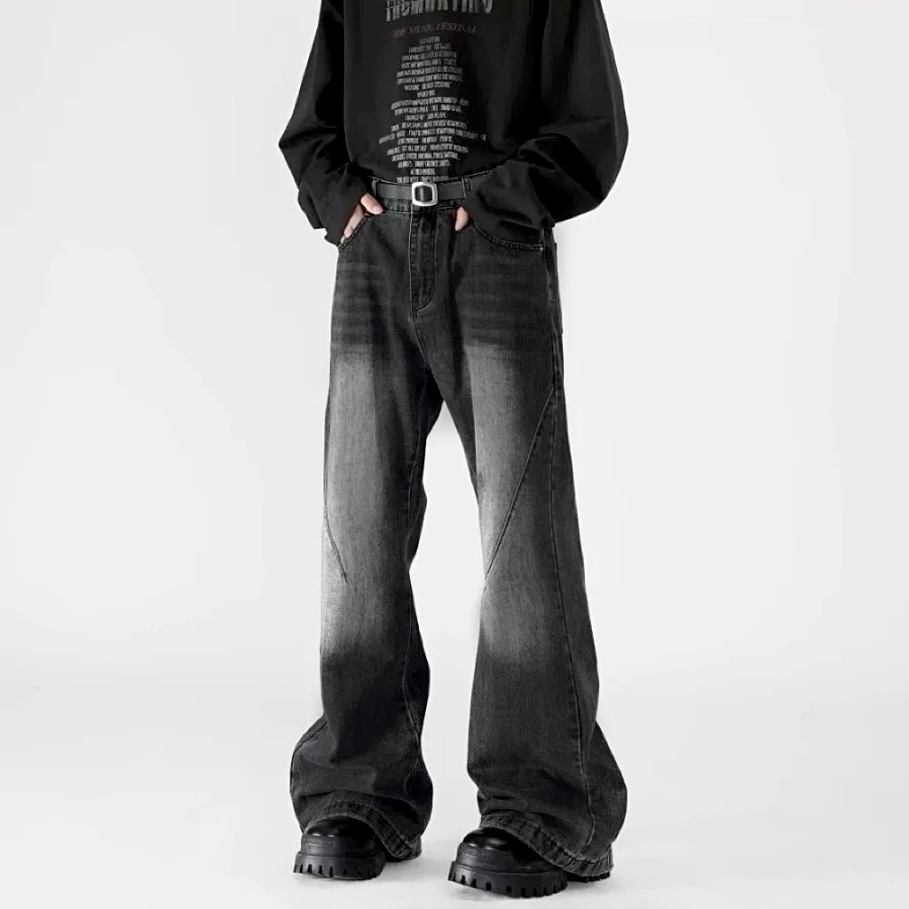 Vintage Washed Wide-Leg Jeans