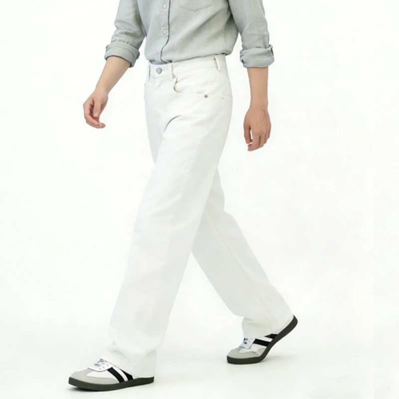 Men's White Straight-Leg Jeans