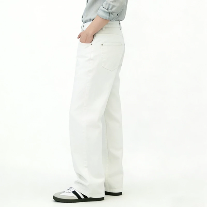 Men's White Straight-Leg Jeans