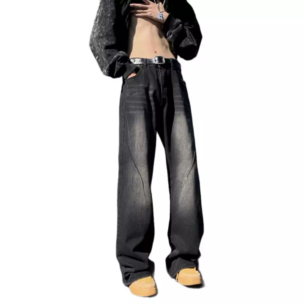 Vintage Washed Wide-Leg Jeans