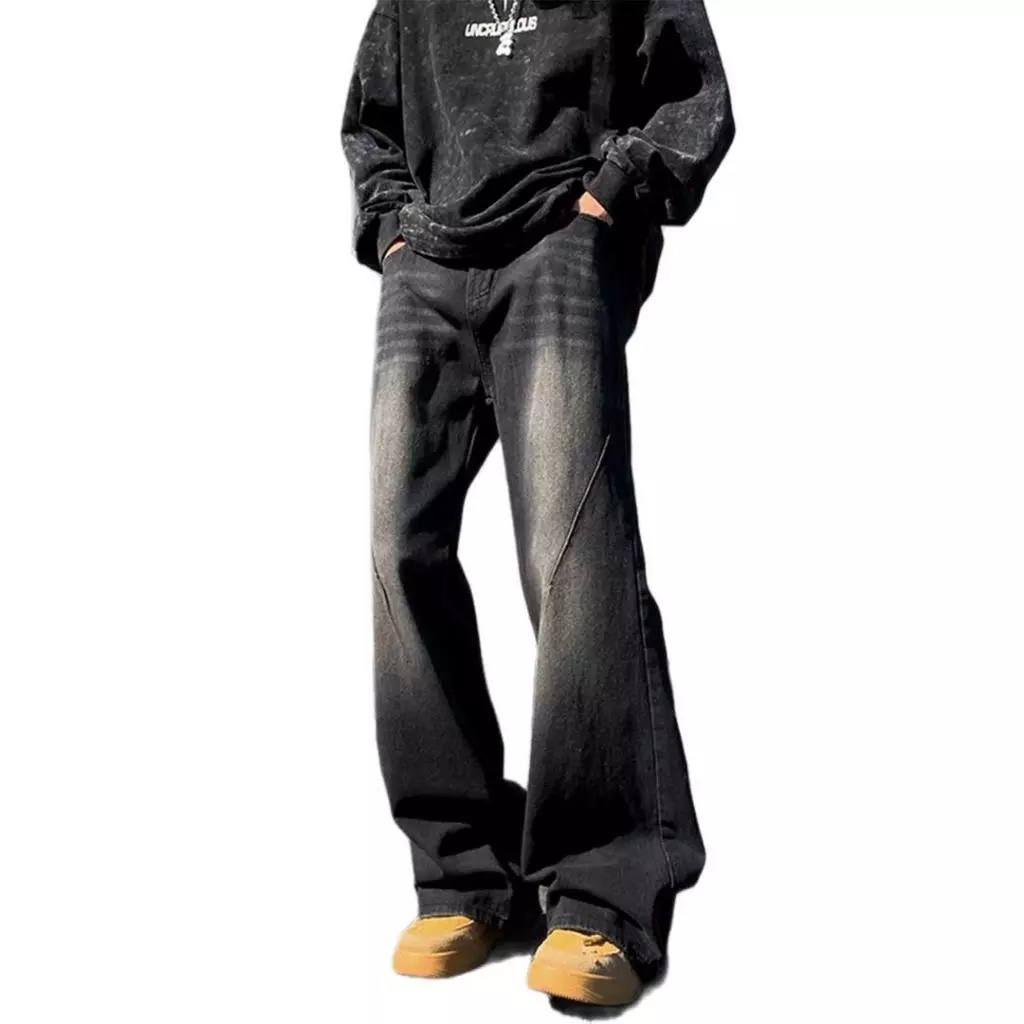 Vintage Washed Wide-Leg Jeans