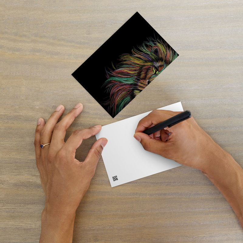 Pastel Rainbow Lion Postcard