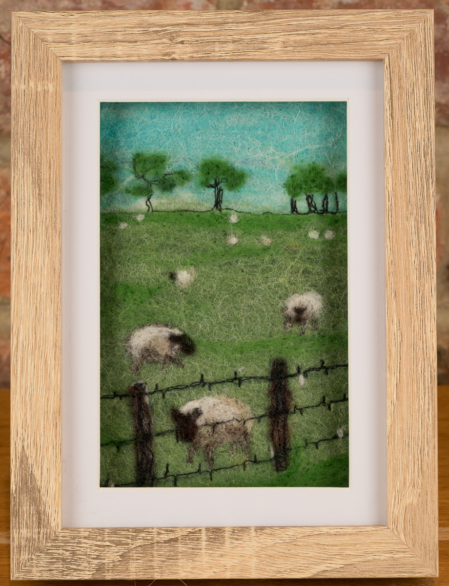 Framed Felted Wool Landscape