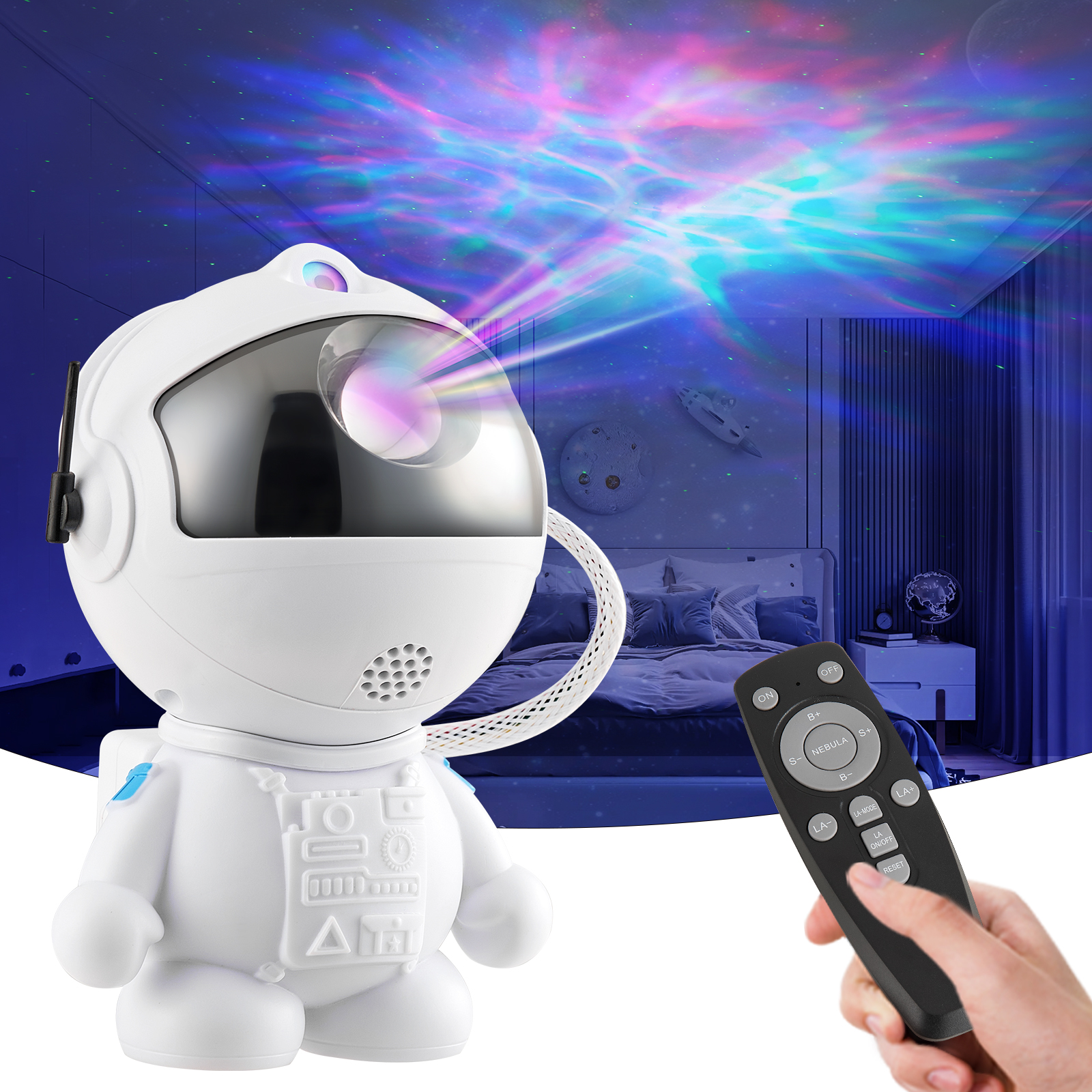 Round astronaut starry sky projection lamp