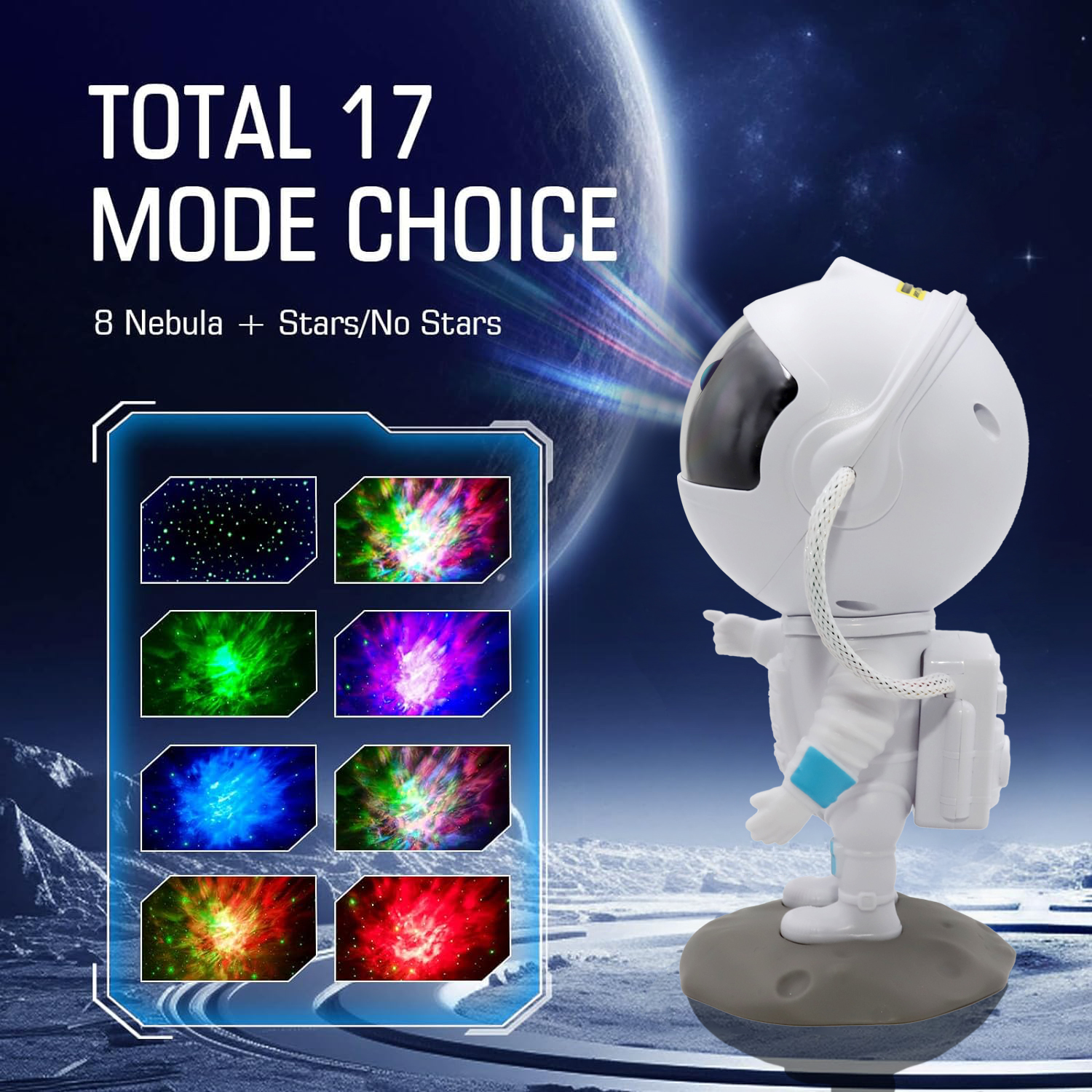 Astronaut Galaxy Projector with Nebula, Star Projector Ceiling LED Lamp with 8 Modes Astronaut Starry Night Light with Remote Kids Projector Gift for Boys Adults for Bedroom, Birthdays