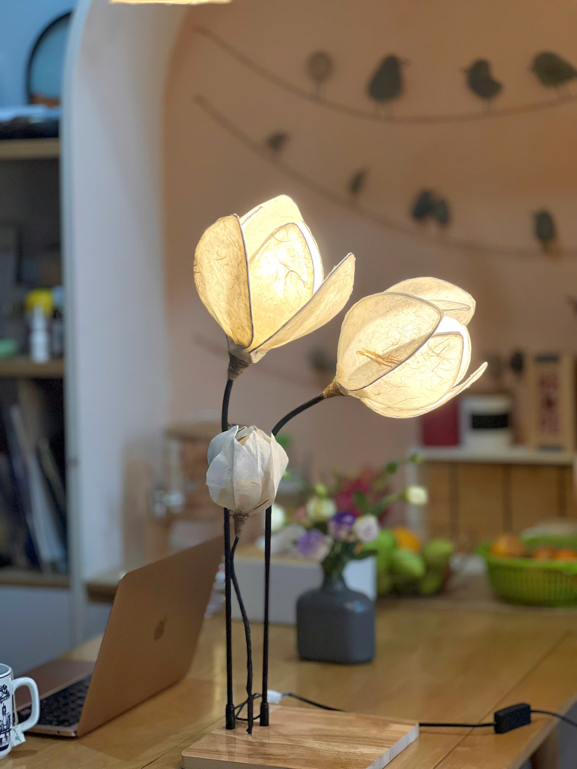 Đèn bàn hoa sen (2 lớn + 1 nhỏ)