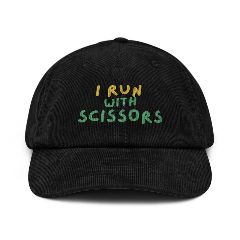 "I Run With Scissors" Baseball Cap