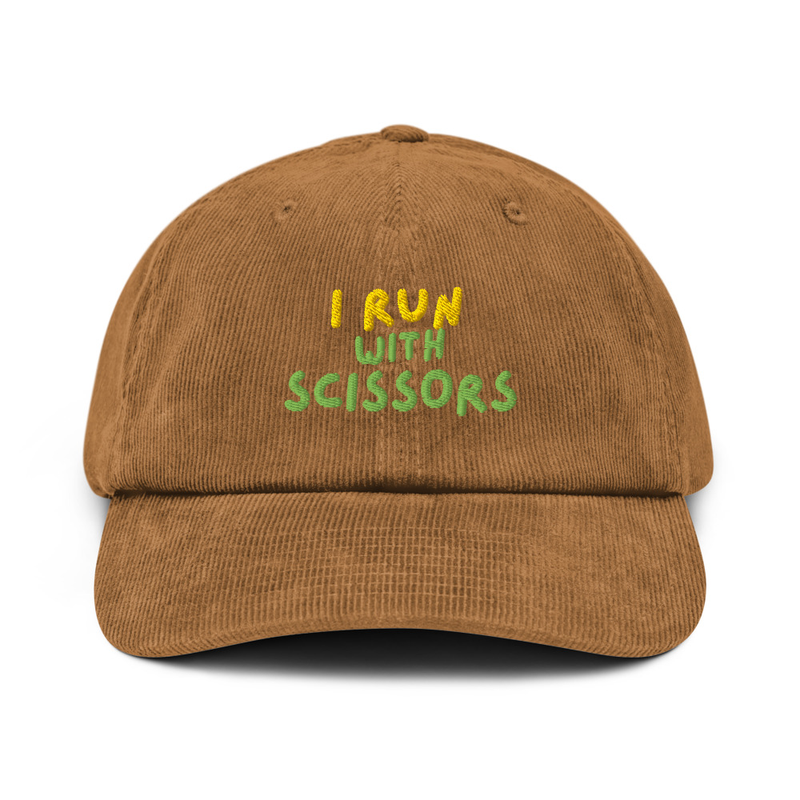 "I Run With Scissors" Embroidery Cap