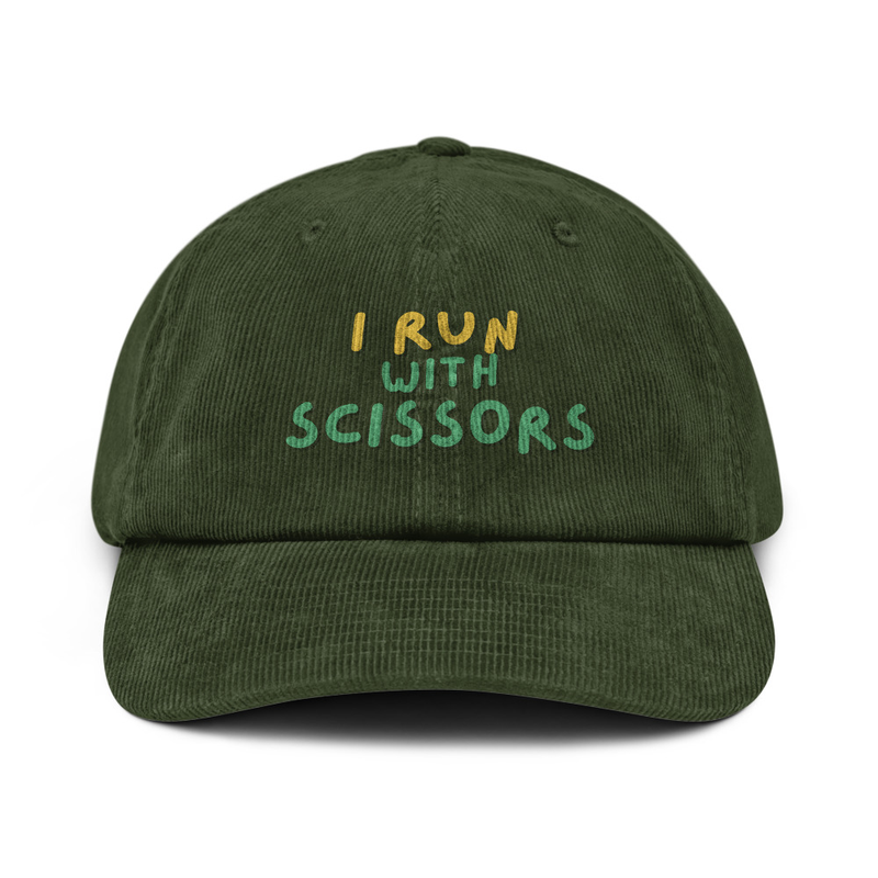 "I Run With Scissors" Baseball Cap