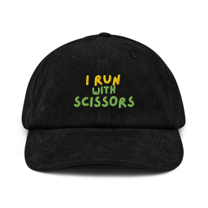 "I Run With Scissors" Embroidery Cap