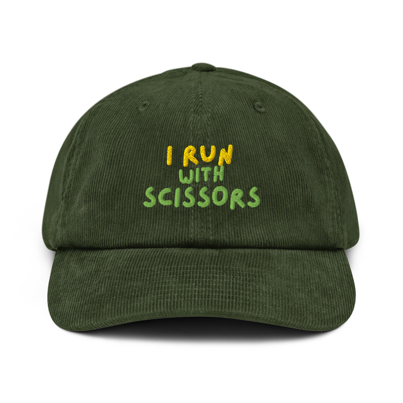 "I Run With Scissors" Embroidery Cap