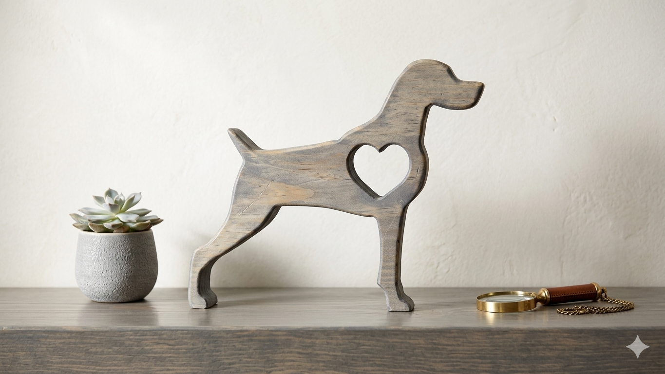 Wooden Dog Silhouette Decor