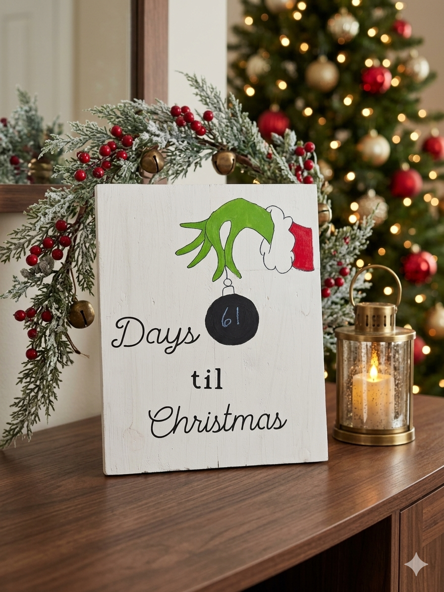 Christmas Countdown Wooden Sign