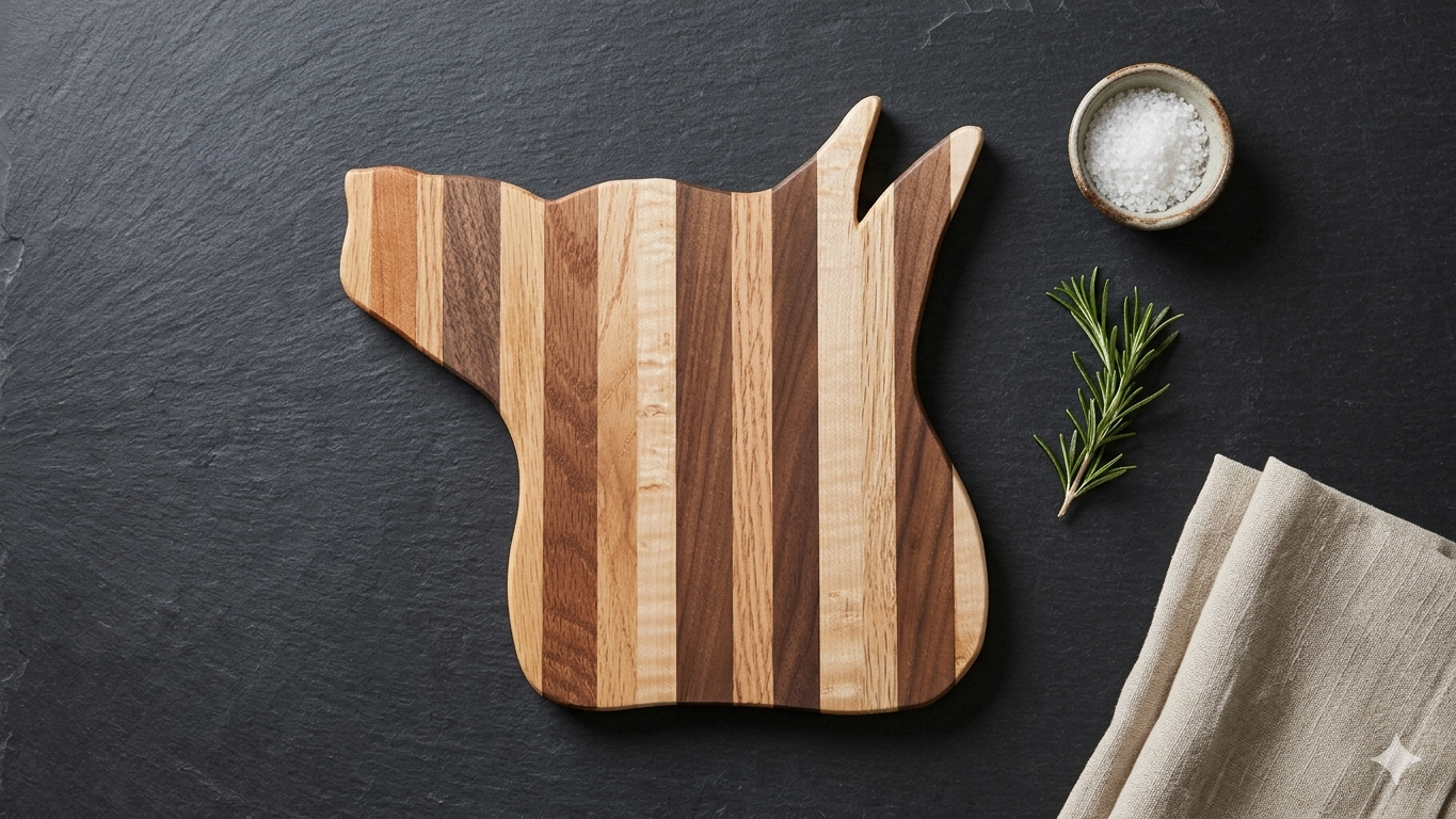 Striped Wooden Cutting Board