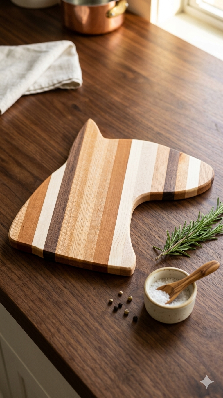 Striped Dog Head Cutting Board