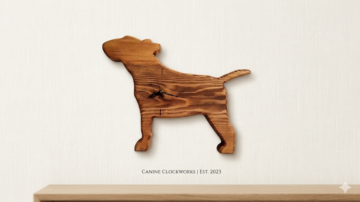 Wooden Dog Wall Clock