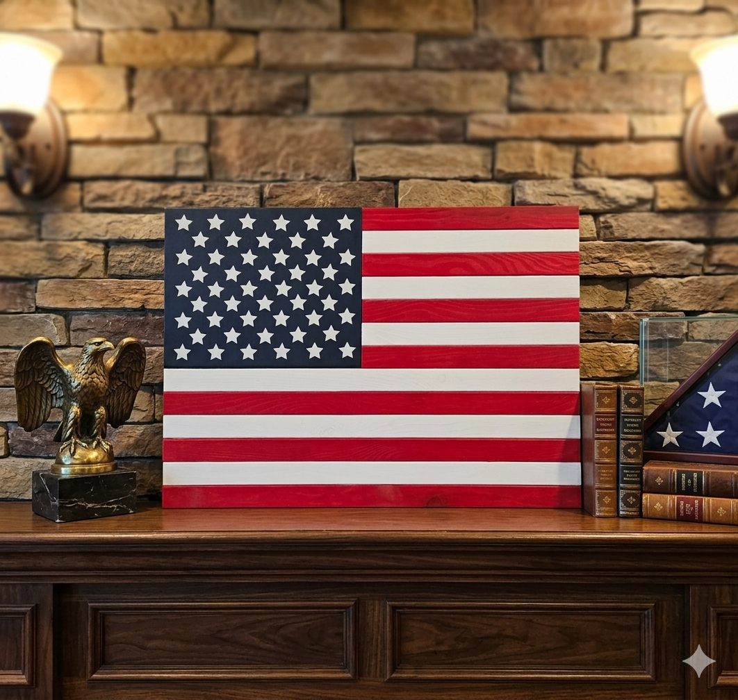 Wooden American Flag Wall Art