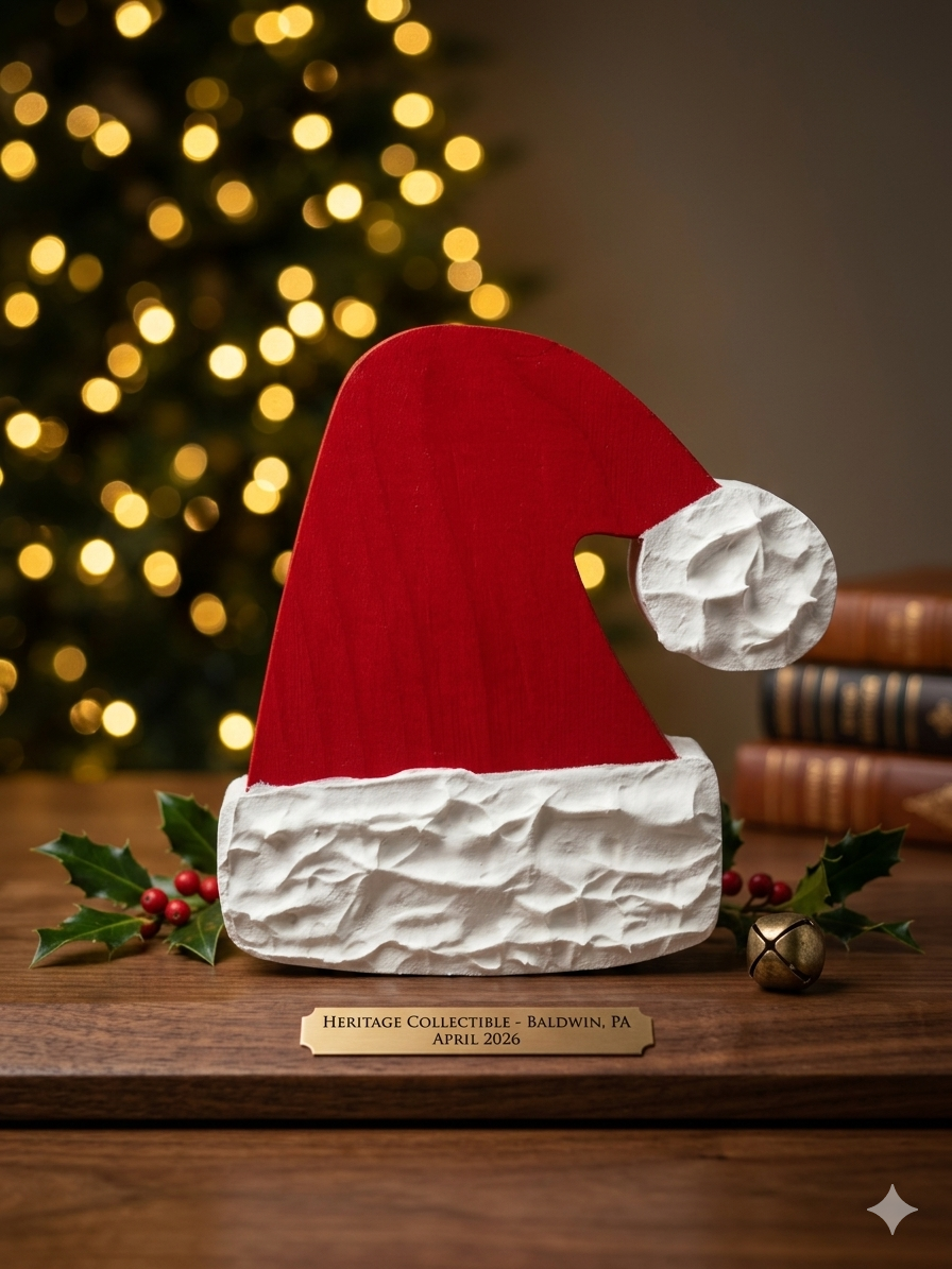 Hand-Carved Santa Hat Décor