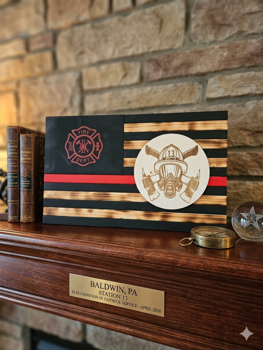 Firefighter Tribute Wooden Plaque
