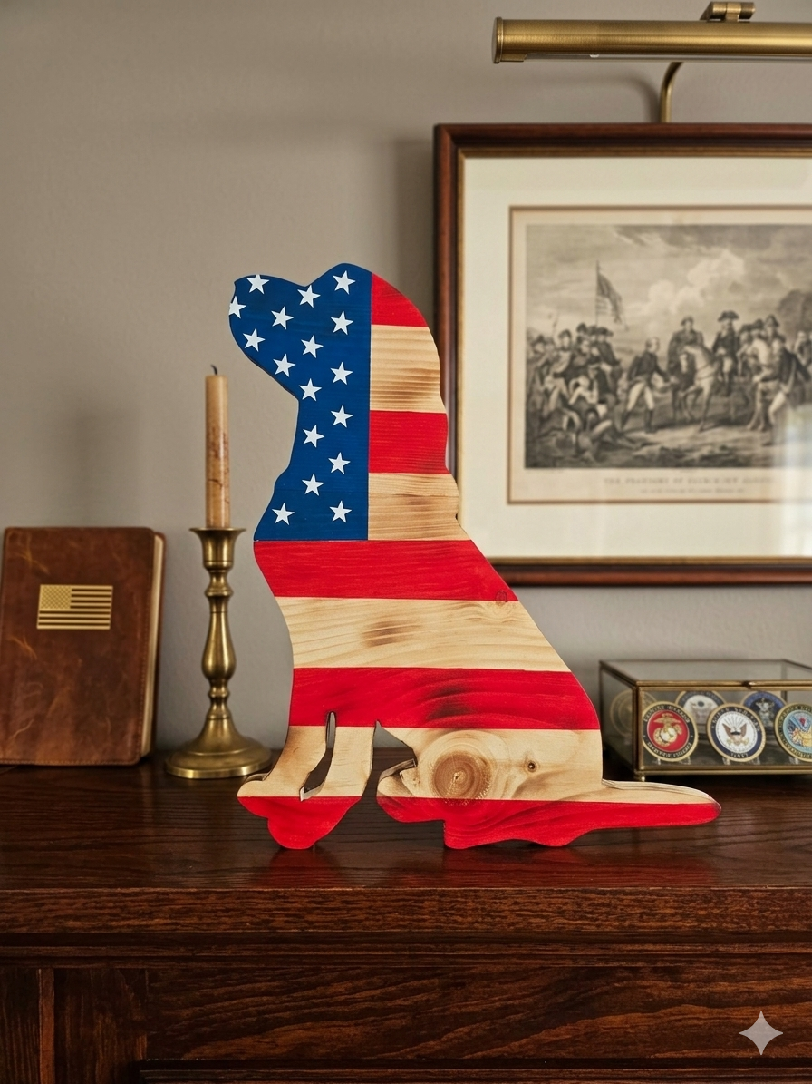 Patriotic Dog Silhouette Decor