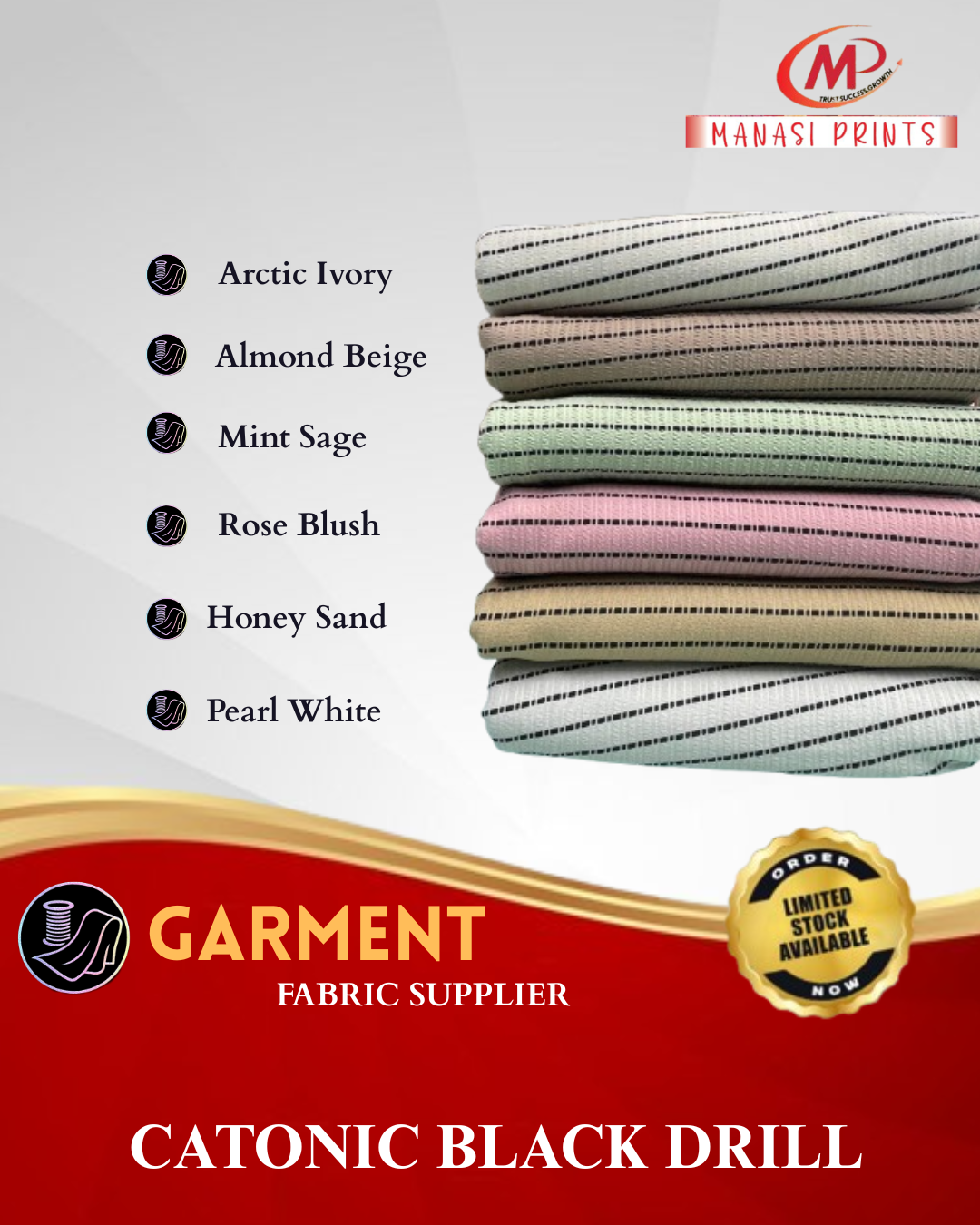 Catonic Black Drill Fabric