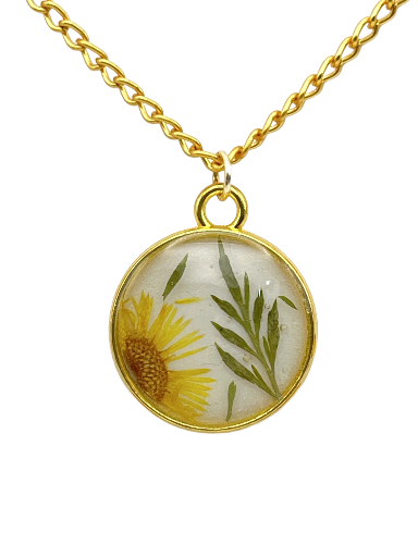 Pressed Flower Pendant Necklace