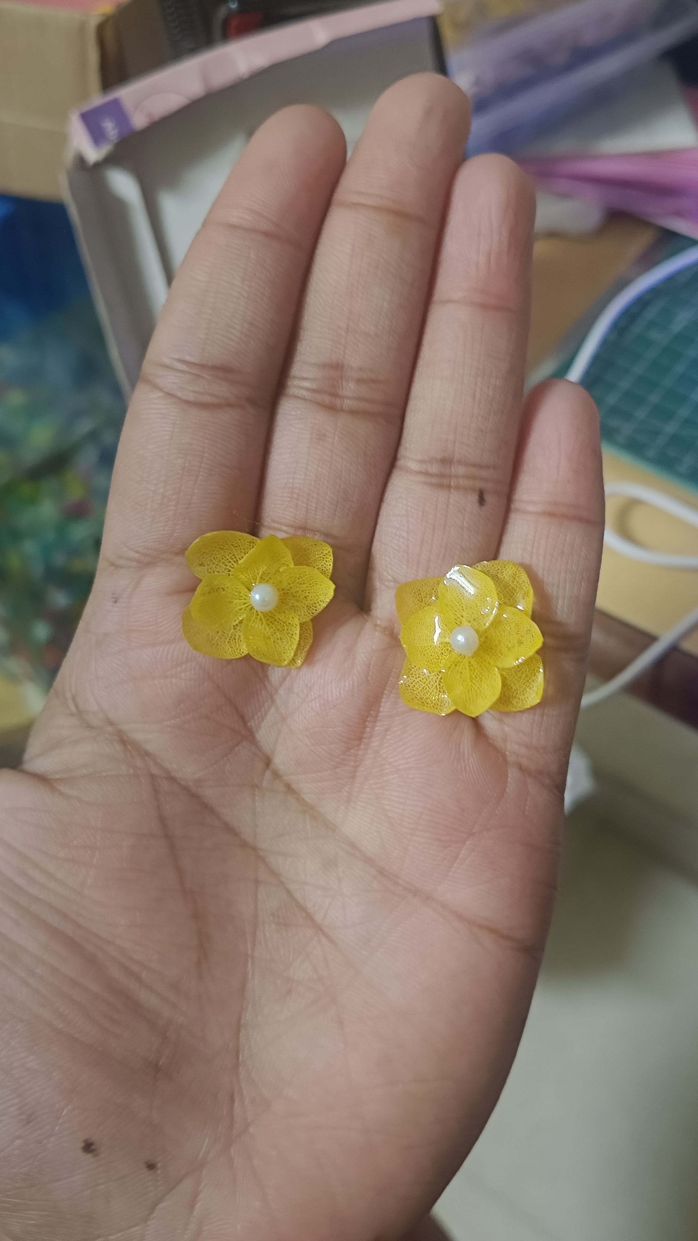 Yellow Flower Earrings (Studs)