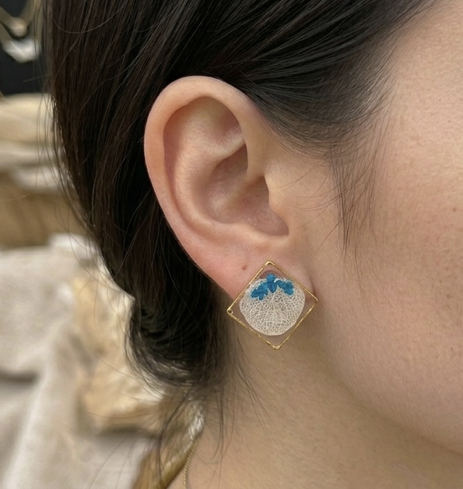 Resin Floral Earrings - Stud