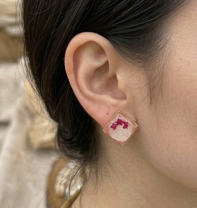 Resin Floral Stud Earrings