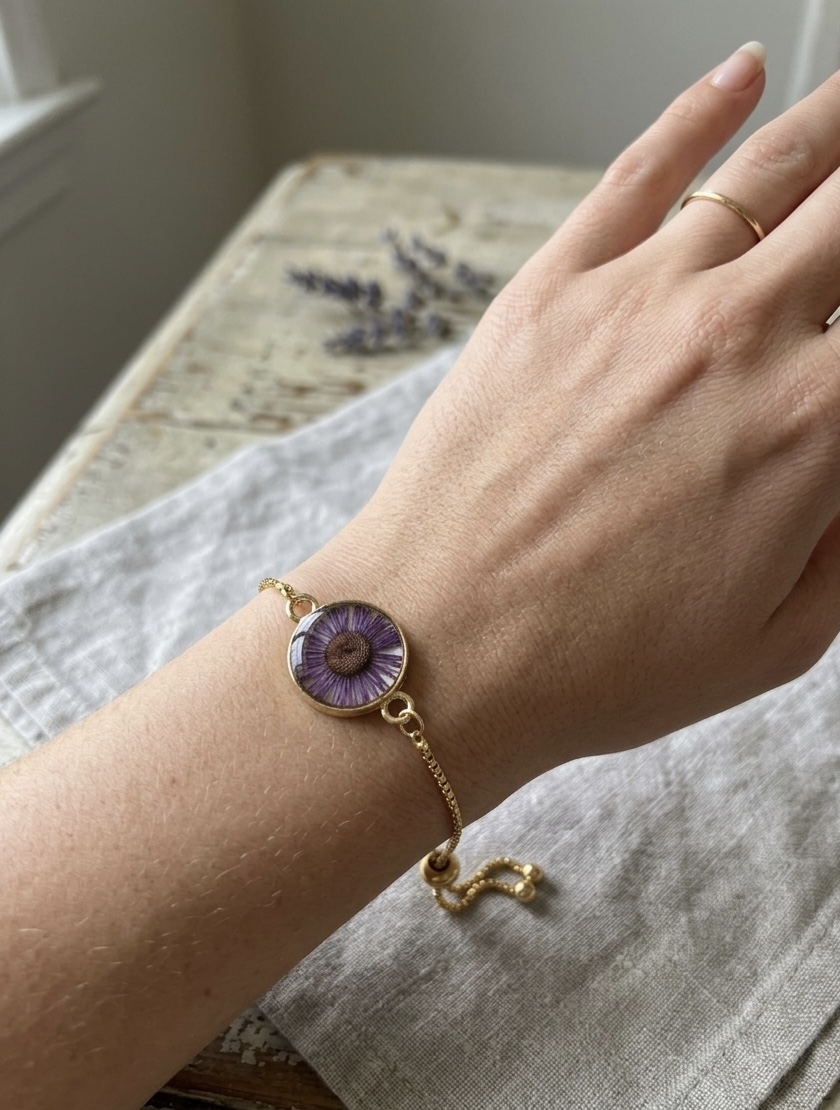Pressed Real Flower Bracelet
