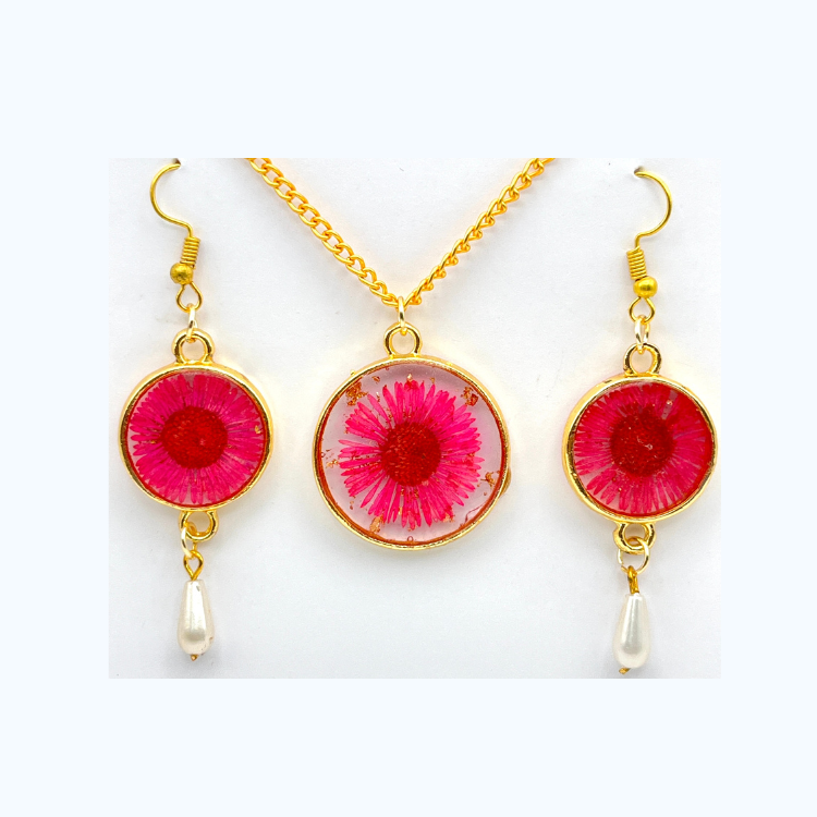 Pressed Flower Jewelry Set