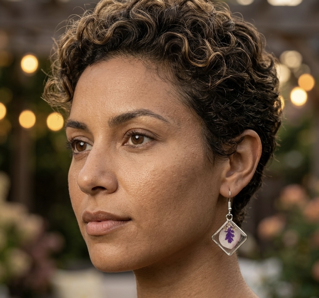 Pressed Flower Resin Earrings