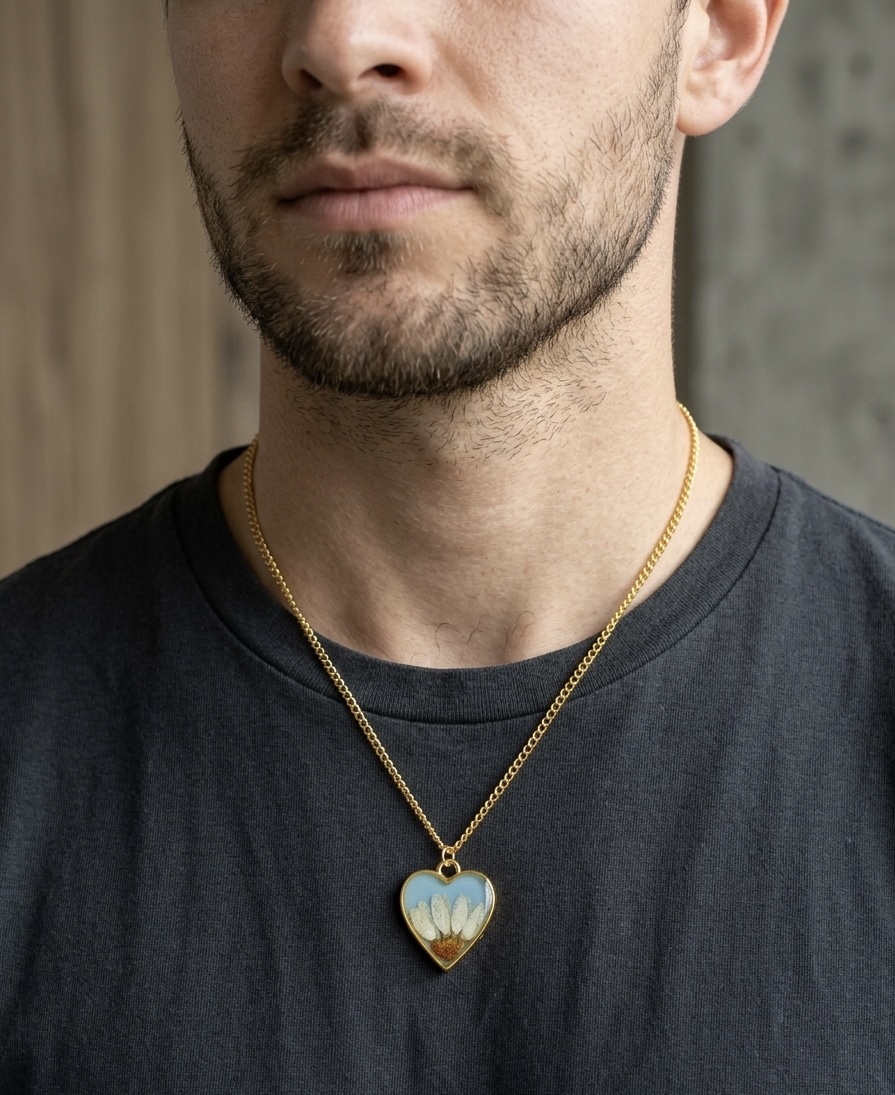 Heart-Shaped Floral Pendant