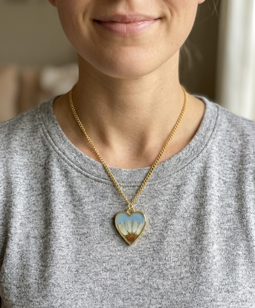 Heart-Shaped Floral Pendant