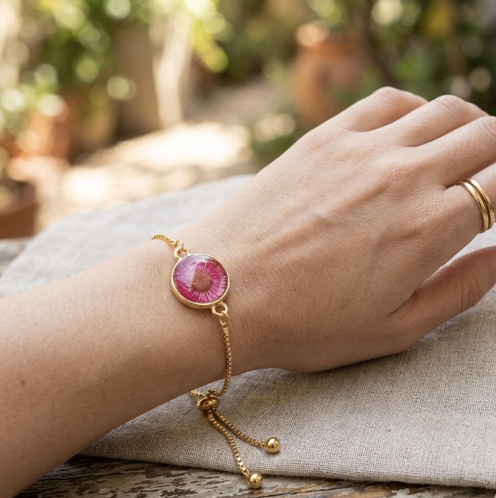 Pressed Real Flower Bracelet