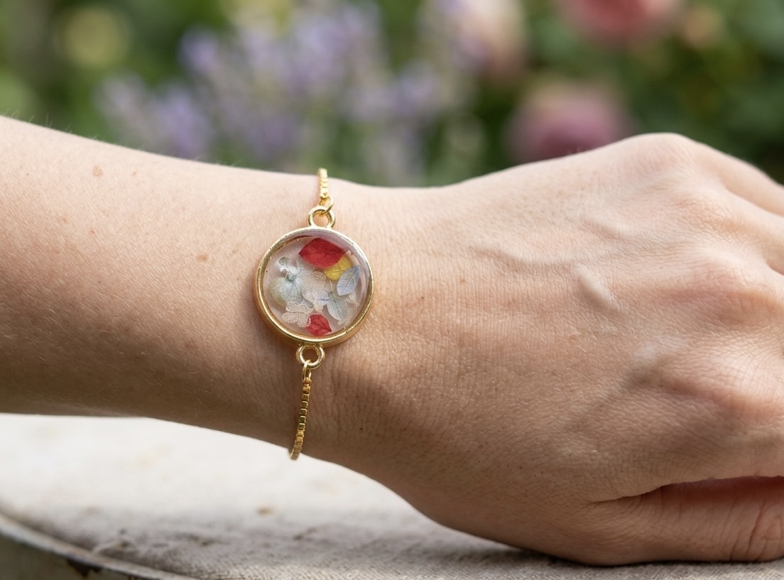 Pressed Real Flower Bracelet