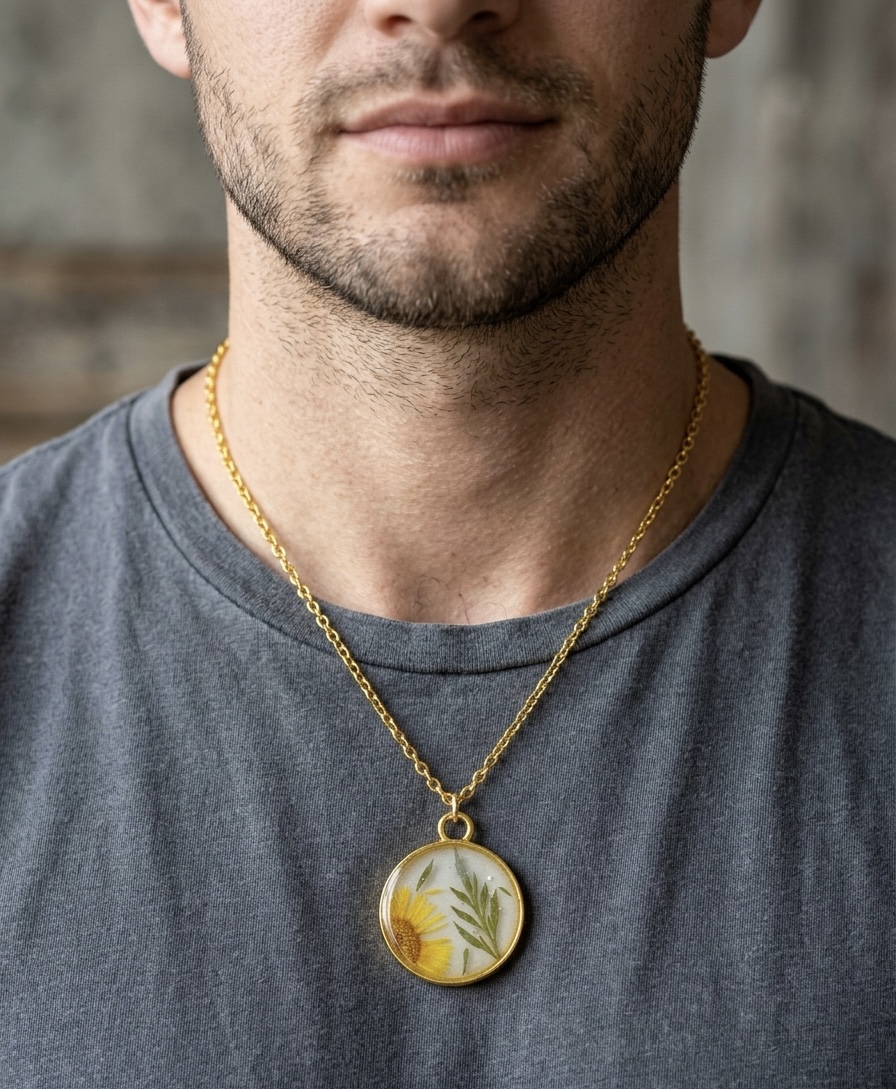 Pressed Flower Pendant Necklace