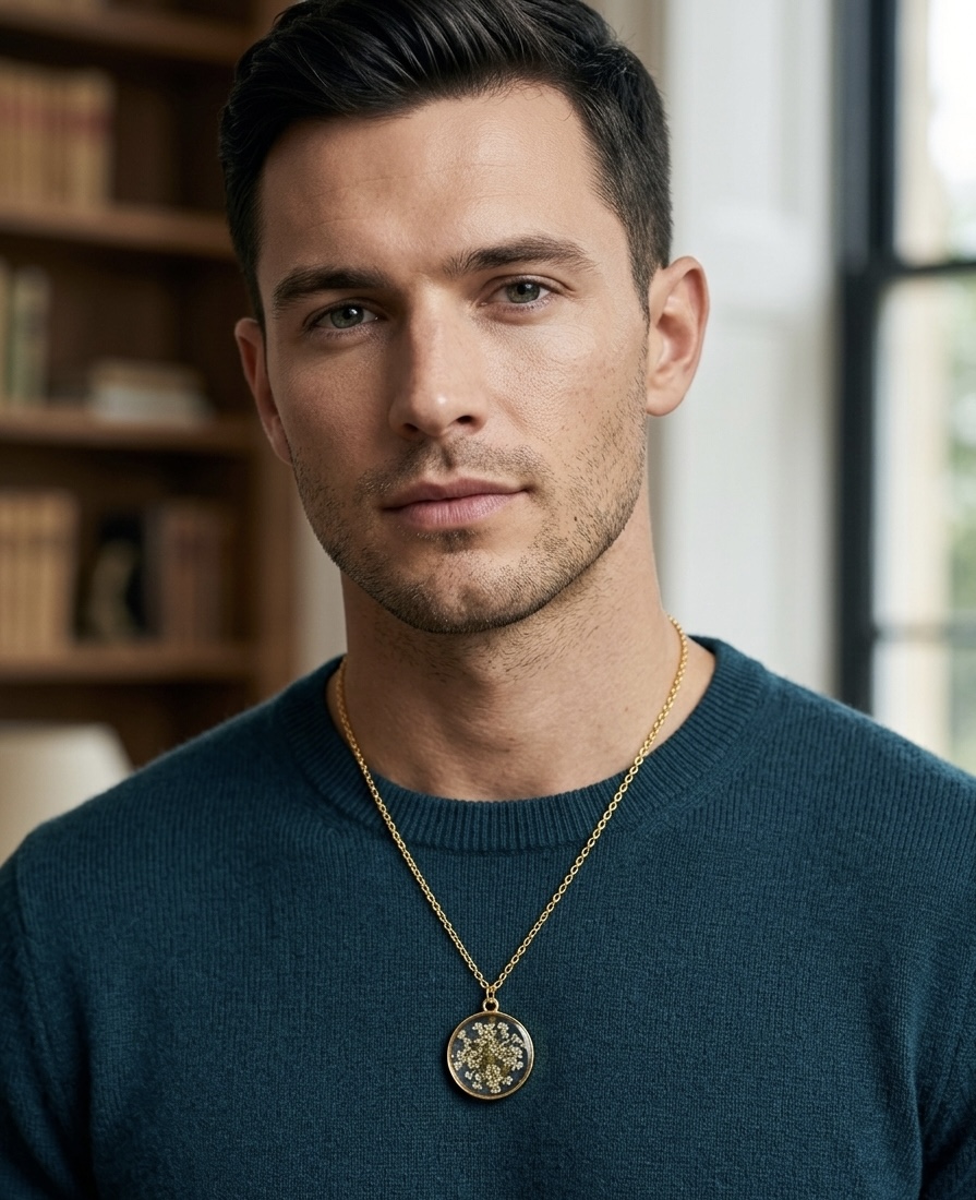 Pressed Real Flower Pendant Necklace