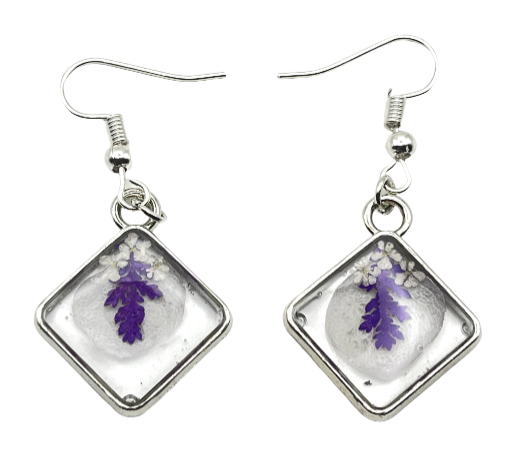 Pressed Flower Resin Earrings