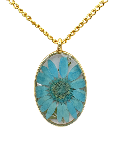 Pressed Flower Pendant Necklace