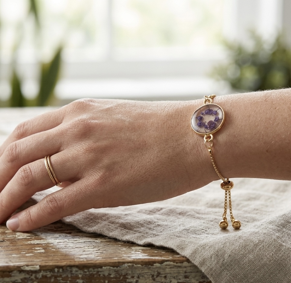 Pressed Real Flower Bracelet