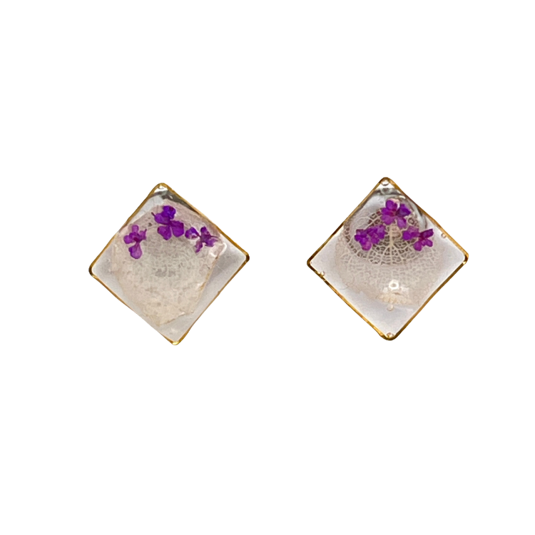 Floral Resin Stud Earrings