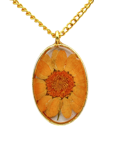 Pressed Real Flower Pendant Necklace
