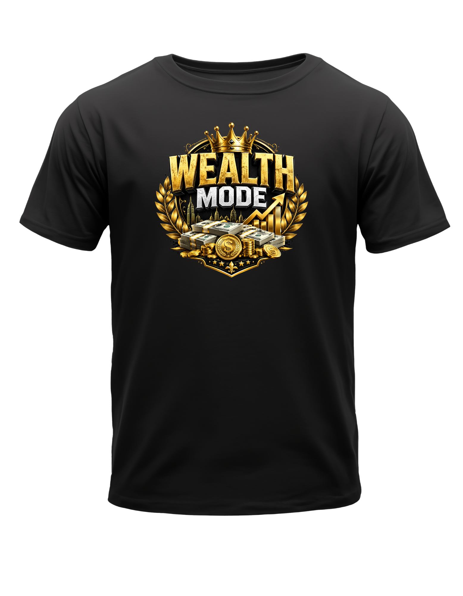 "Wealth Mode" Black Graphic T-Shirt